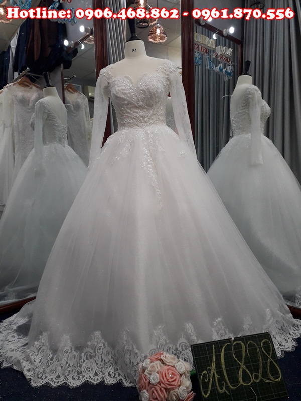 Váy Cưới Xoè Dài Tay- DUANBRIDAL | Đám cưới, Cô dâu, Váy cưới