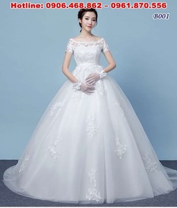 váy cưới cho cô dâu có bầu B001