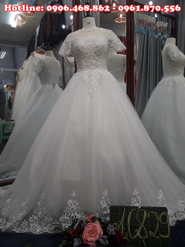 Váy cưới cổ cao giành cho cô dâu kin đáo màu trắng tay dài mã TW113 - Áo  cưới | ThờiTrangNữ.vn