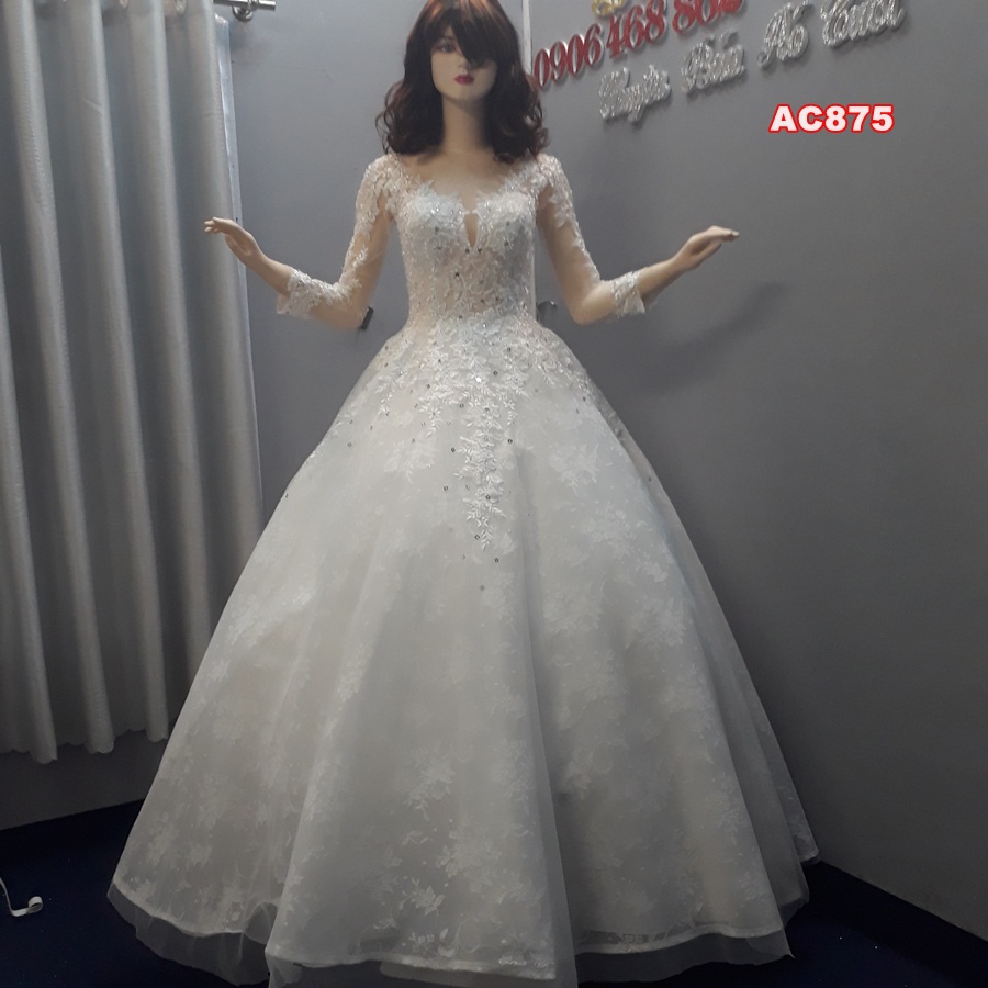 Váy cưới công chúa ren, kín đáo - M156 - Cattien Bridal Dress Mới 100%,  giá: 2.150.000đ, gọi: 0938 398 102, Quận 1 - Hồ Chí Minh, id-eabd0500